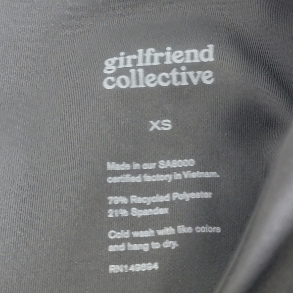 Girlfriend Collective Black High Rise 7/8 Compressive Leggings Sz XS NEW - Picture 7 of 9